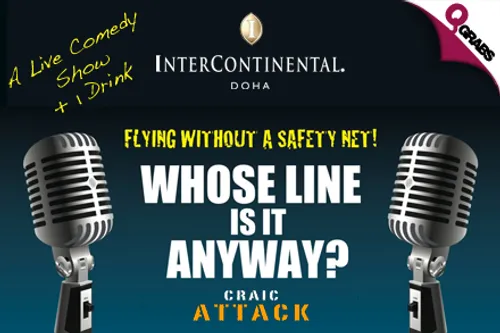 For QR75 enjoy a Night of Top Class Comedy + 1 Drink at the InterCon (QR150 Value)